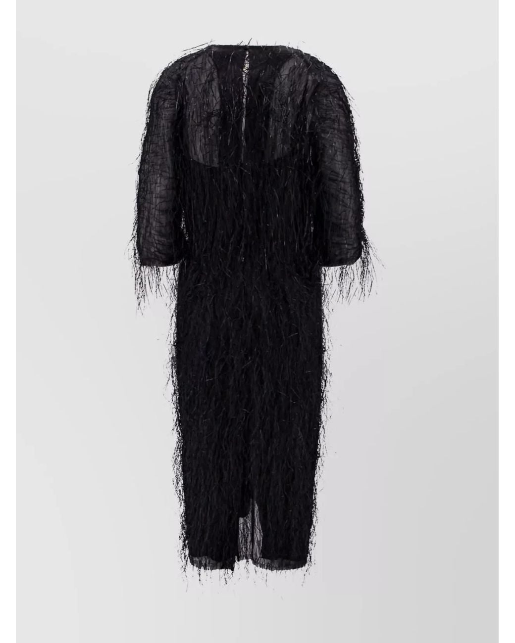 Lanvin Black Silk Knee-Length Dress