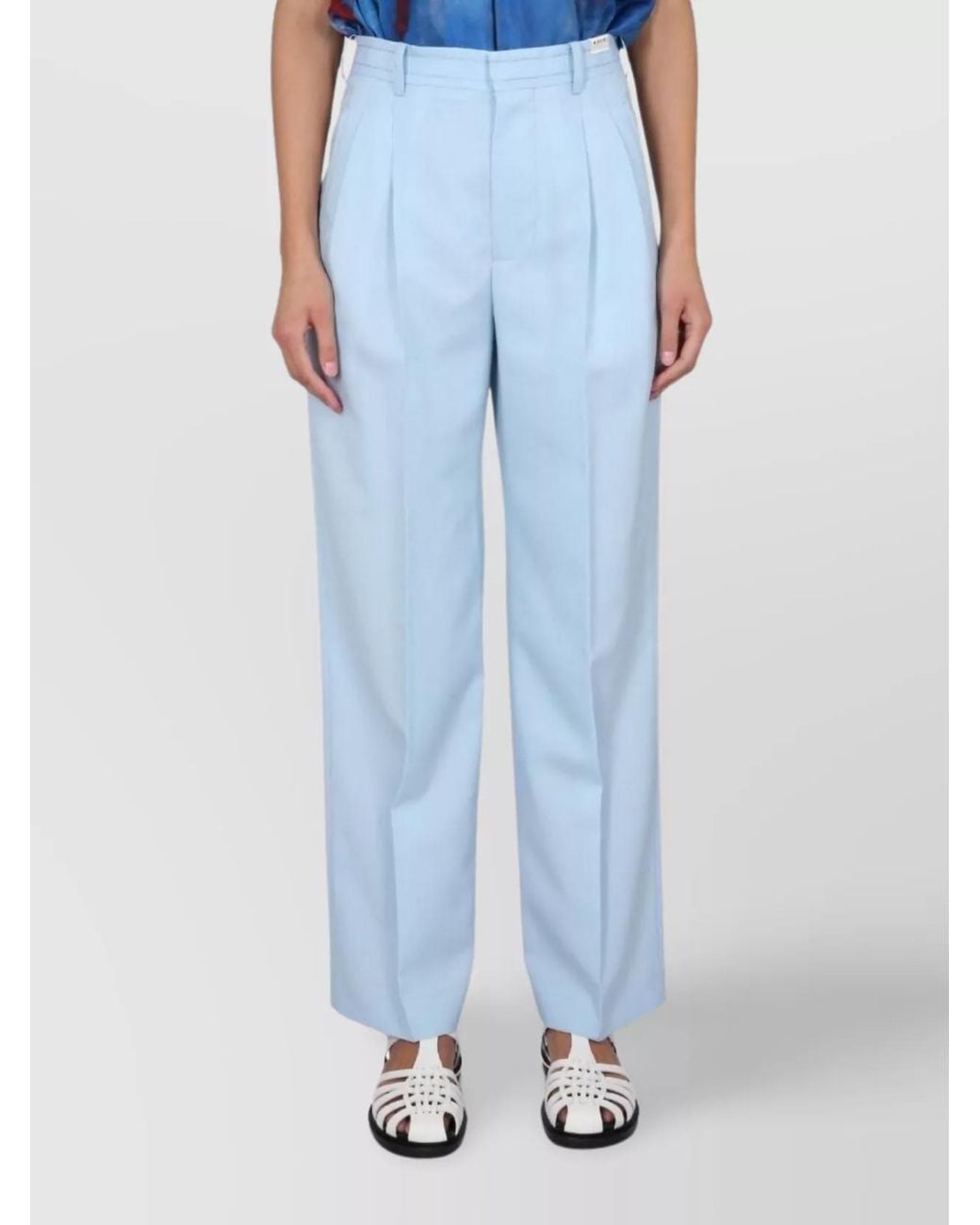 Marni Blue Virgin Wool Tailored Trousers
