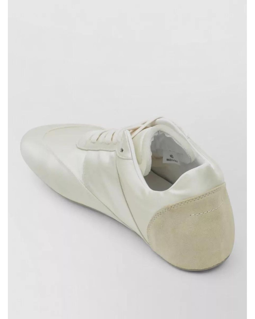 MM6 by Maison Margiela White Satin Low-Top Sneakers