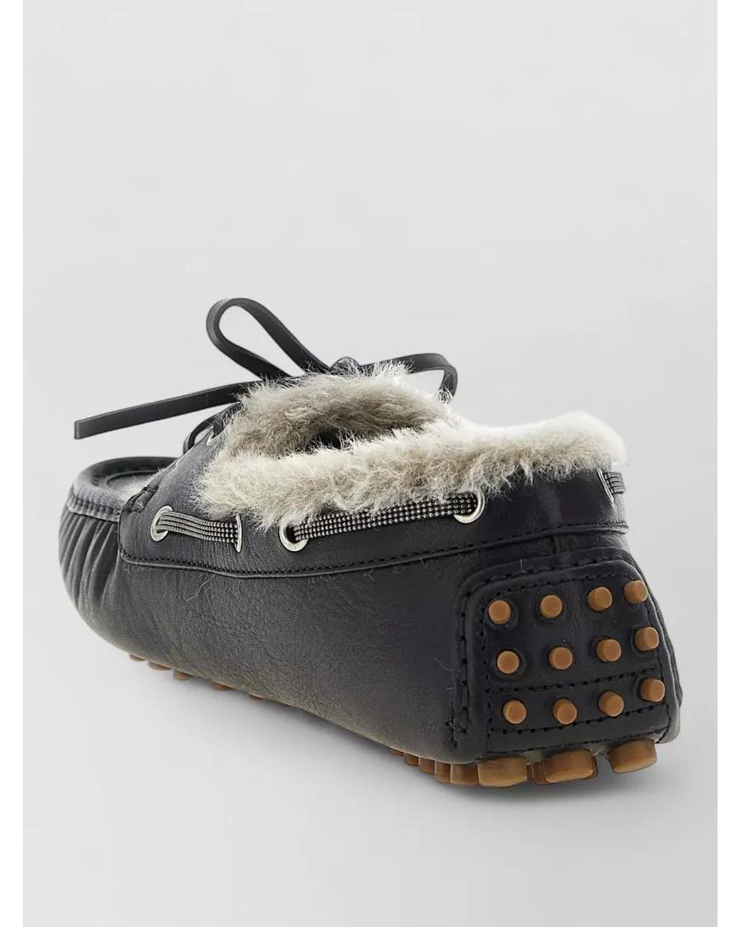 Brunello Cucinelli Black Leather Monile Loafers