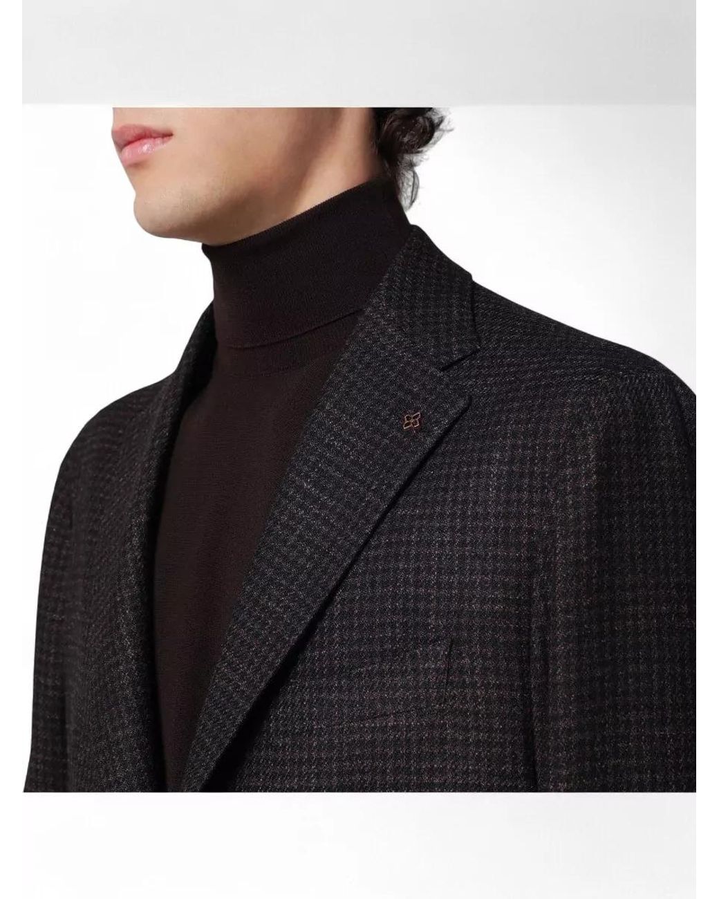 Tagliatore Black Virgin Wool Silk Single-Breasted Suit Jacket for men