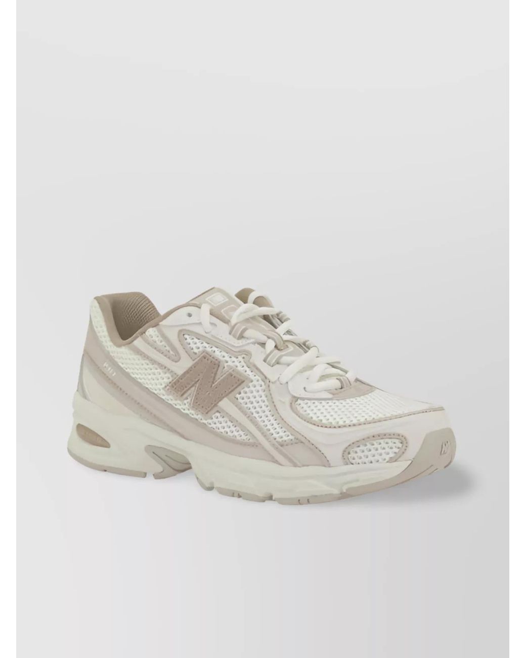 New Balance White Leather Low-Top Sneakers