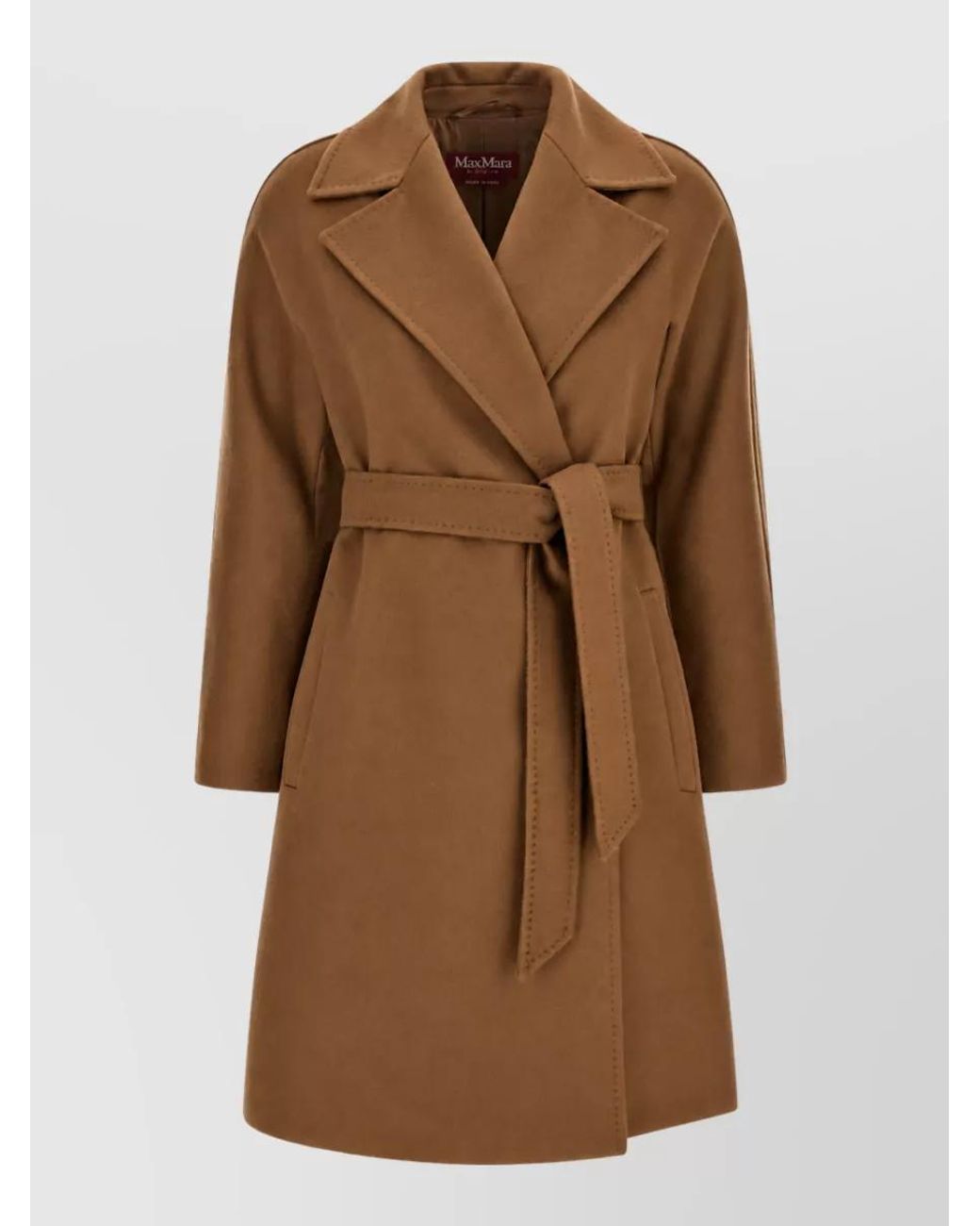 Max Mara Brown Wool Belted Coat