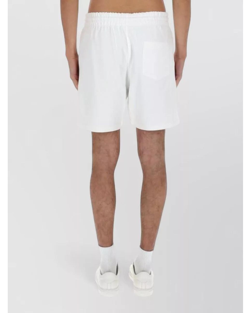 Casablanca Men`s White Cotton Loopback Shorts for men