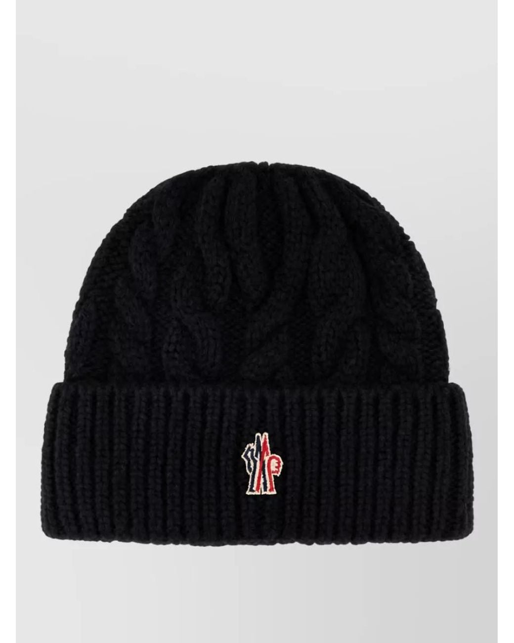 Moncler Black Wool Blend Beanie