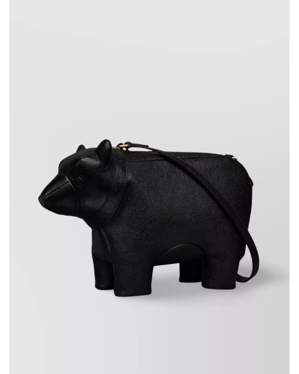 Thom Browne Black Pebble Grain Leather Shoulder Bag for men