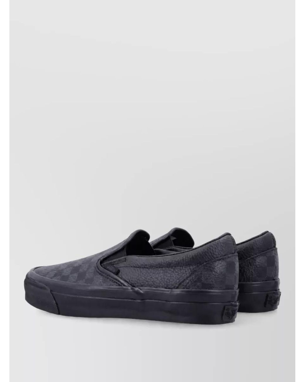 Vans Blue Leather Checkerboard Slip-On Sneakers