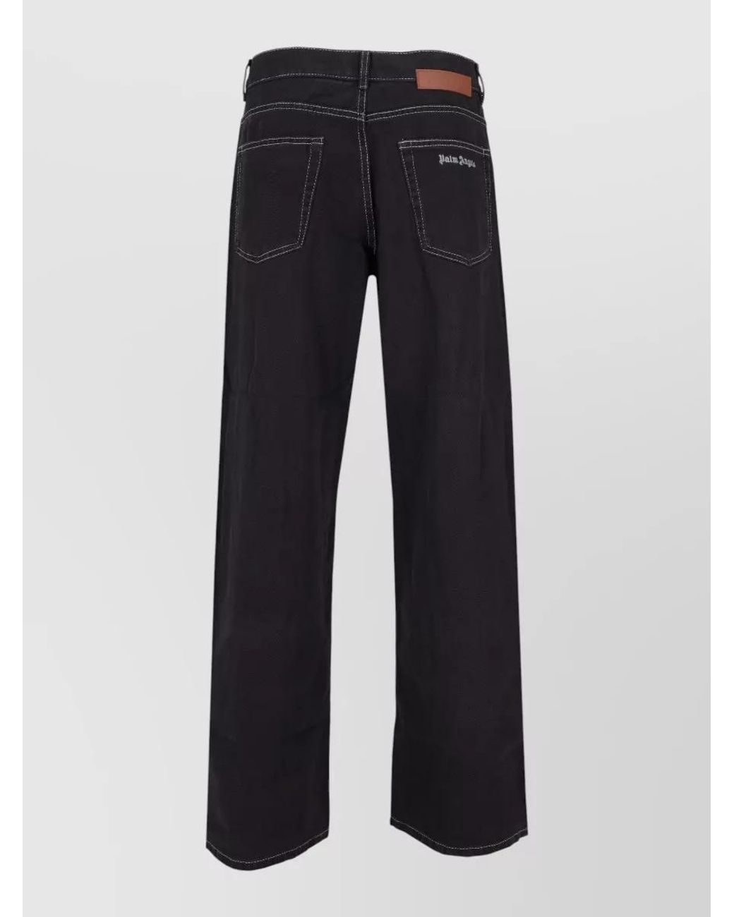 Palm Angels Blue Logo-Print Denim Straight-Leg Jeans for men
