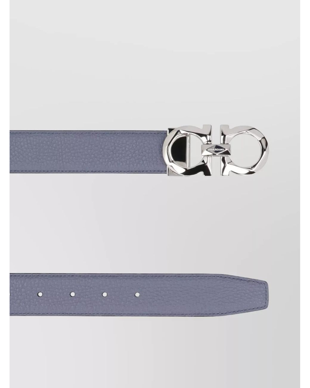 Ferragamo Blue Leather Reversible Belt for men