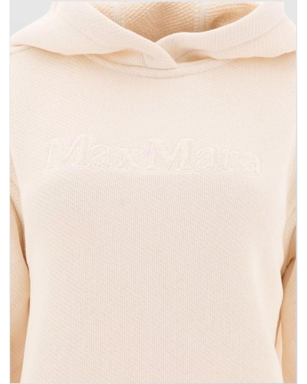 Max Mara Natural Embroidered Logo Hoodie