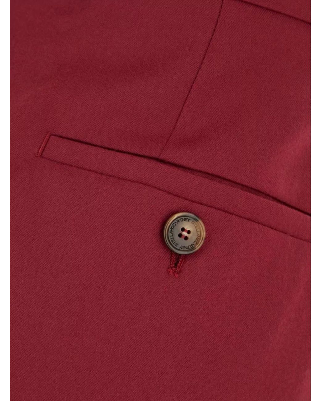 Stella McCartney Red Wool Wide-Leg Trousers