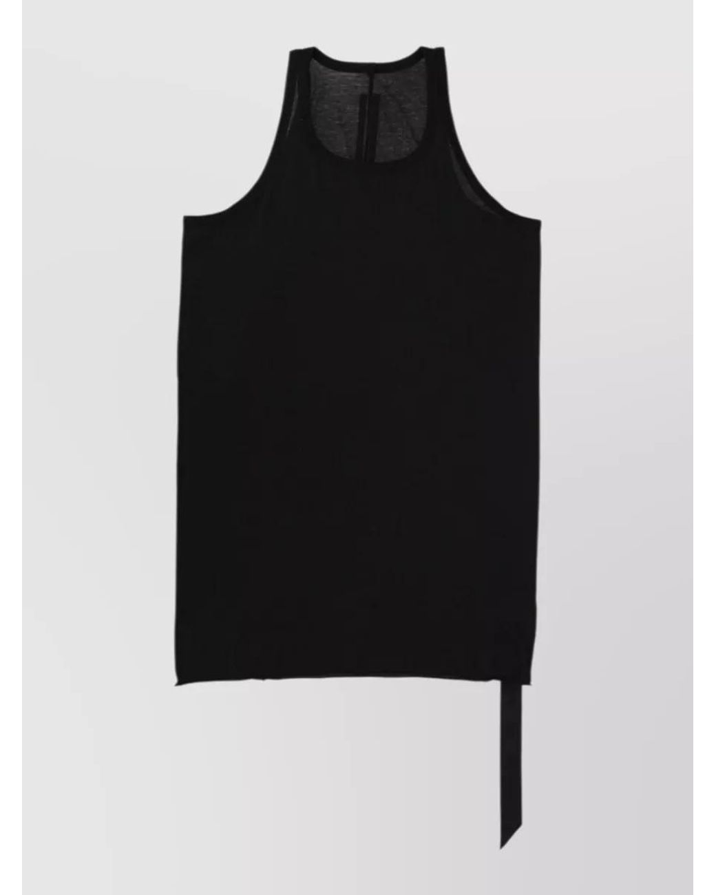 Rick Owens Black Loose Cotton Tank Top for men