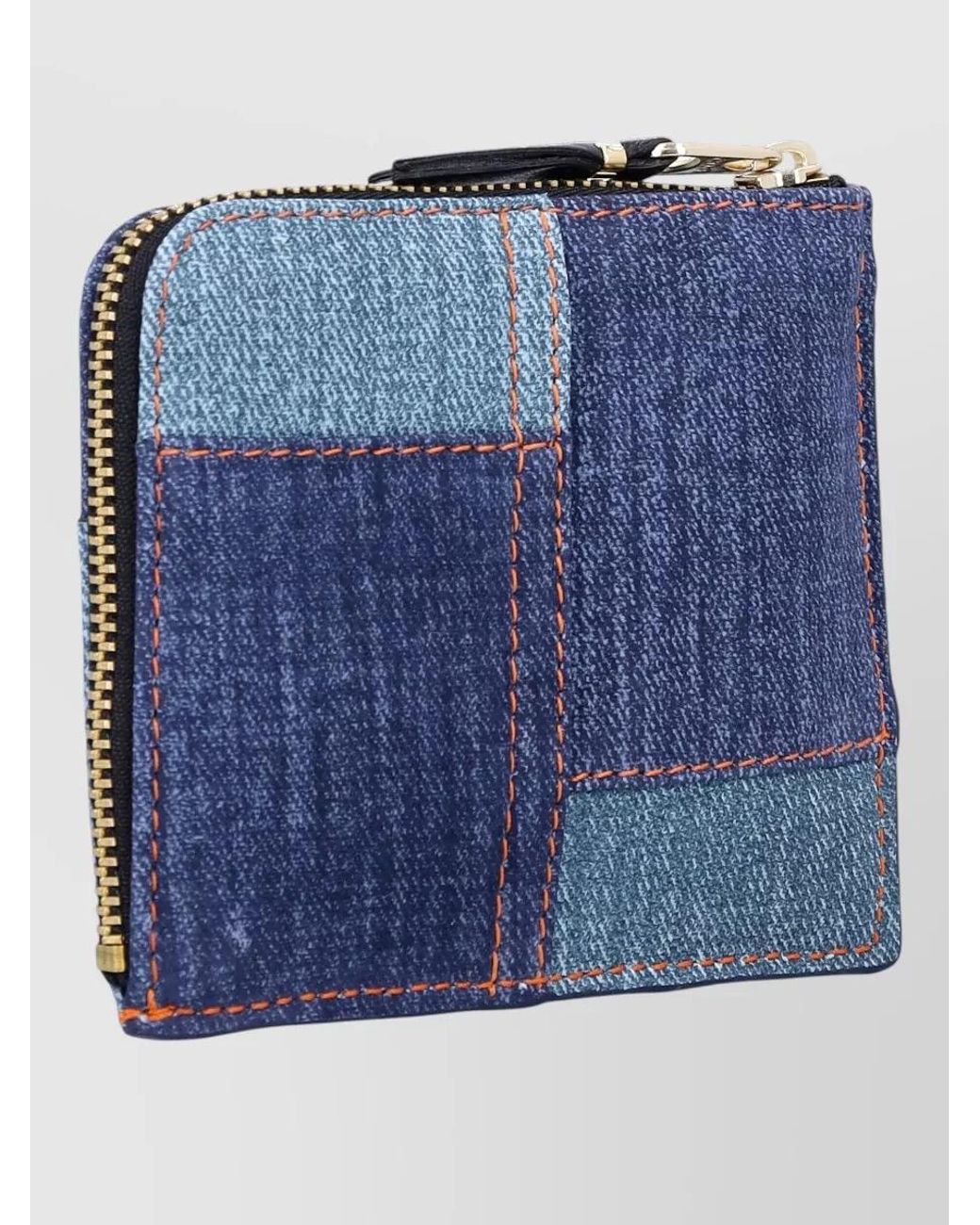 Comme des Garçons Blue Denim Leather Purse