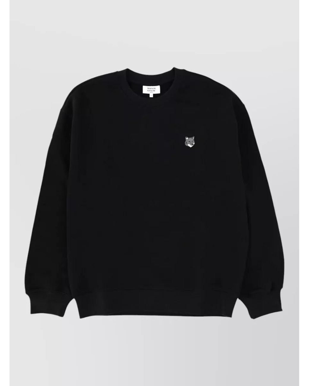 Maison Kitsuné Black Organic Cotton Comfort-Fit Sweatshirt for men