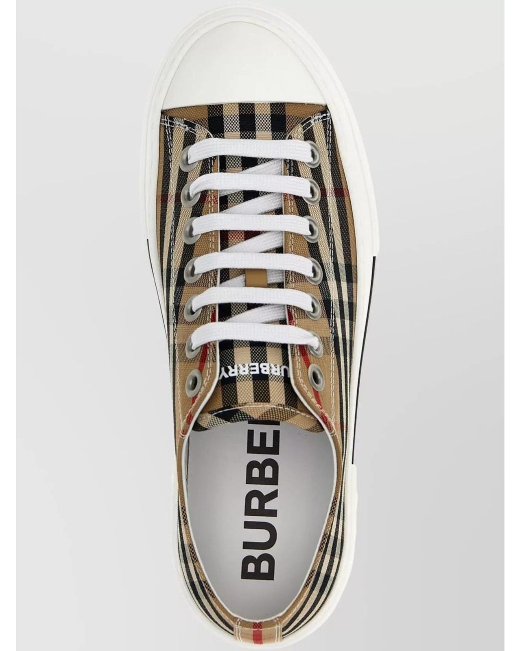 Burberry White Check-Print Canvas Sneaker for men