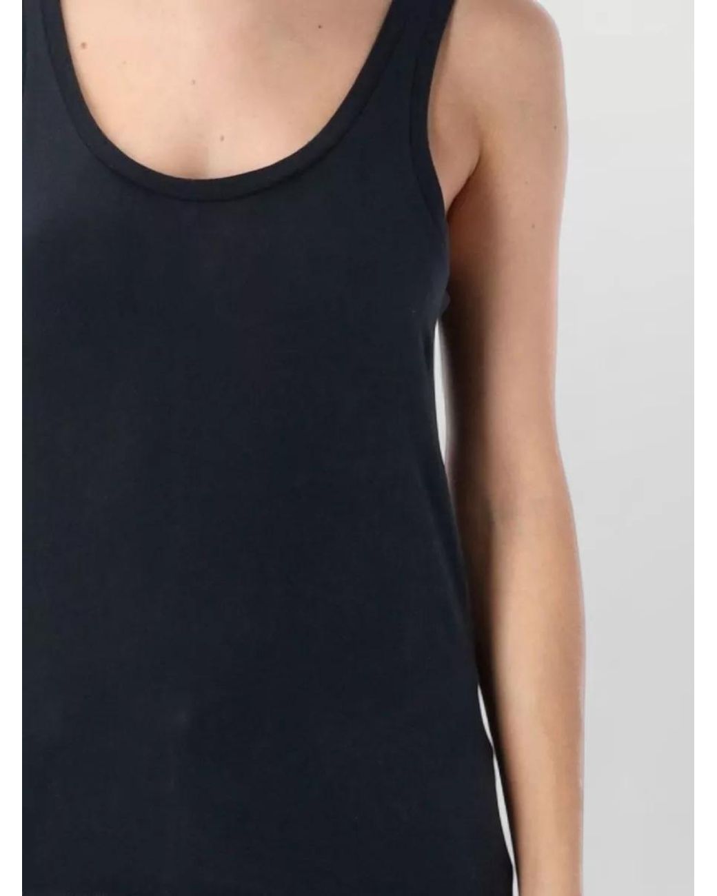 American Vintage Blue Cotton Fitted Tank Top