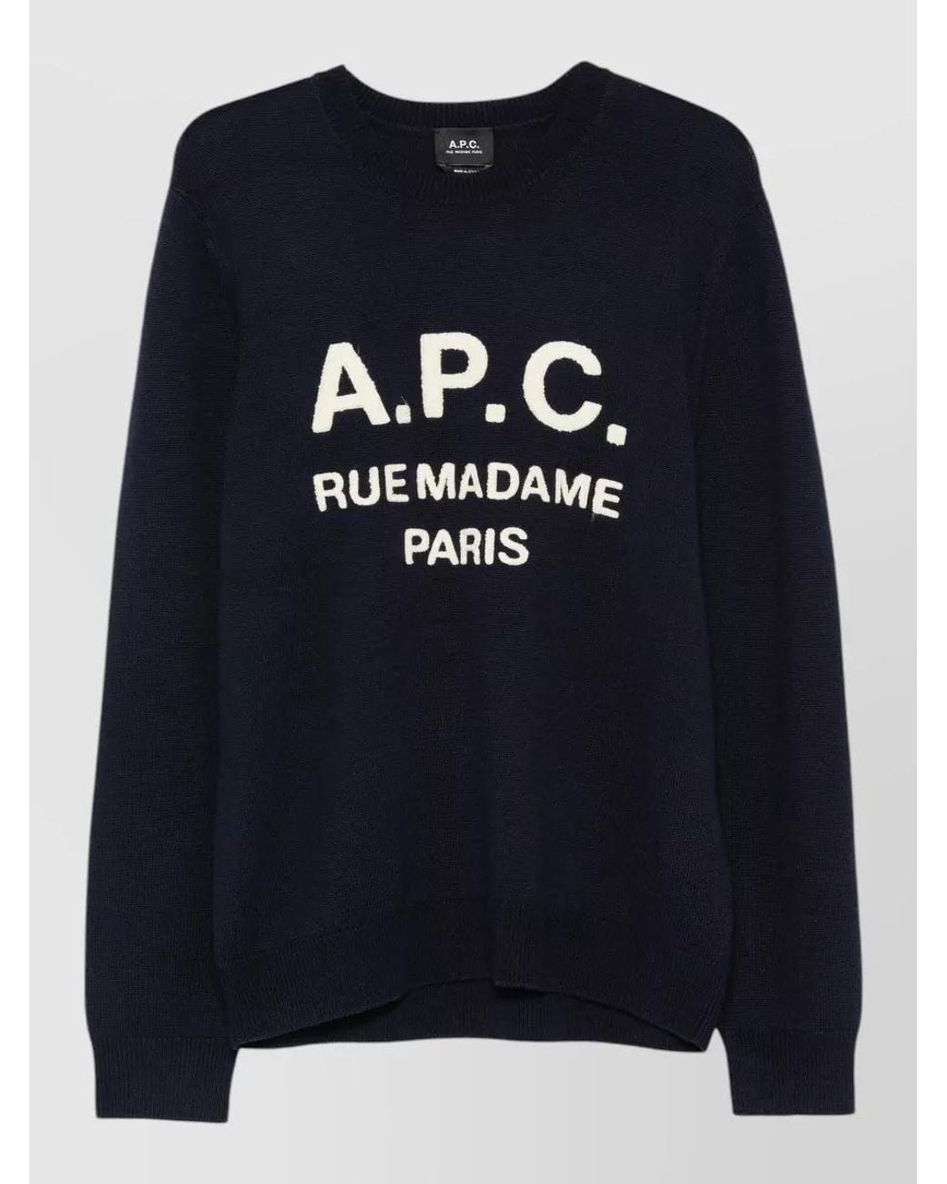 A.P.C. Blue Virgin Wool Crewneck Sweater for men