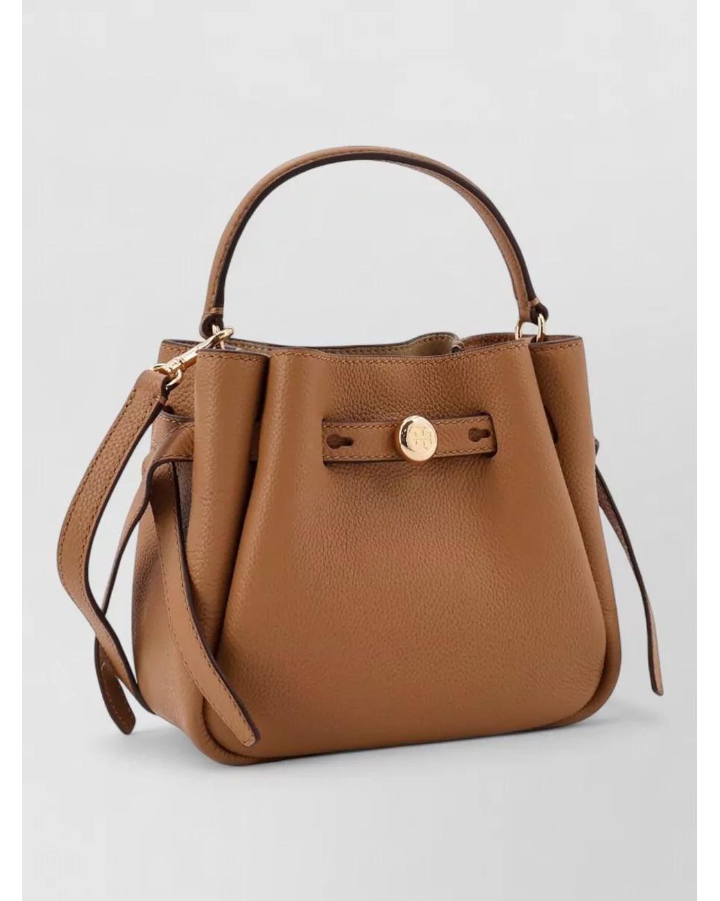 Tory Burch Brown Romy Mini Leather Bucket Bag