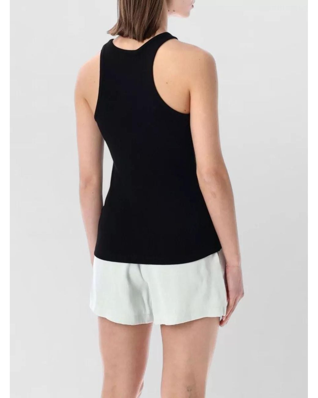 Anine Bing Black Ribbed Sleeveless Tank Top