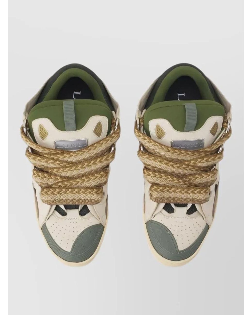 Lanvin Metallic Leather Low-Top Sneakers for men