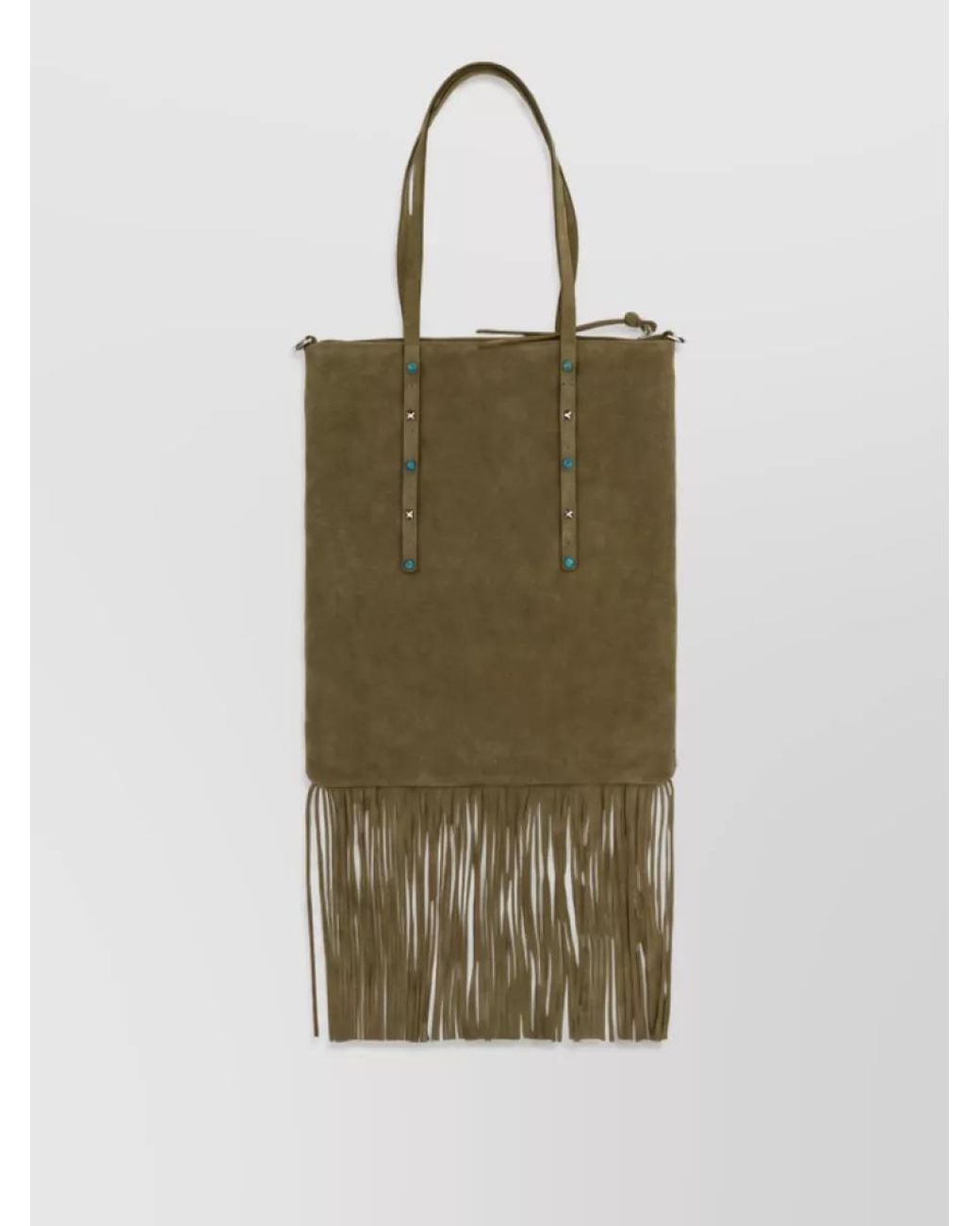 Pinko Green Aika Calf Leather Tote Bag
