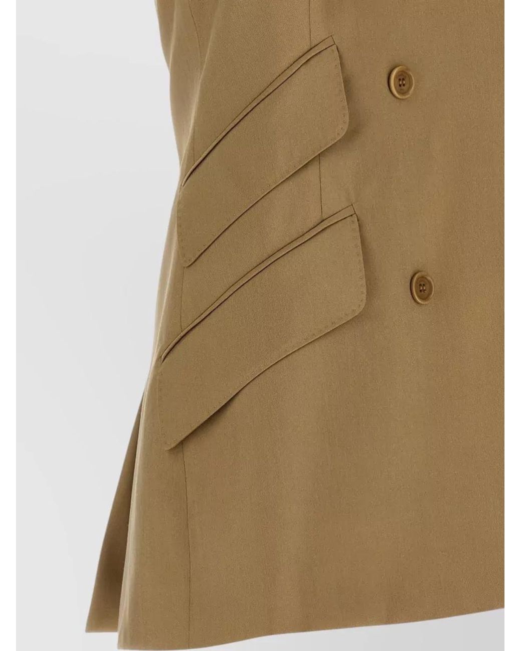 Max Mara Natural Silk Blend Sleeveless Double-Breasted Jacket