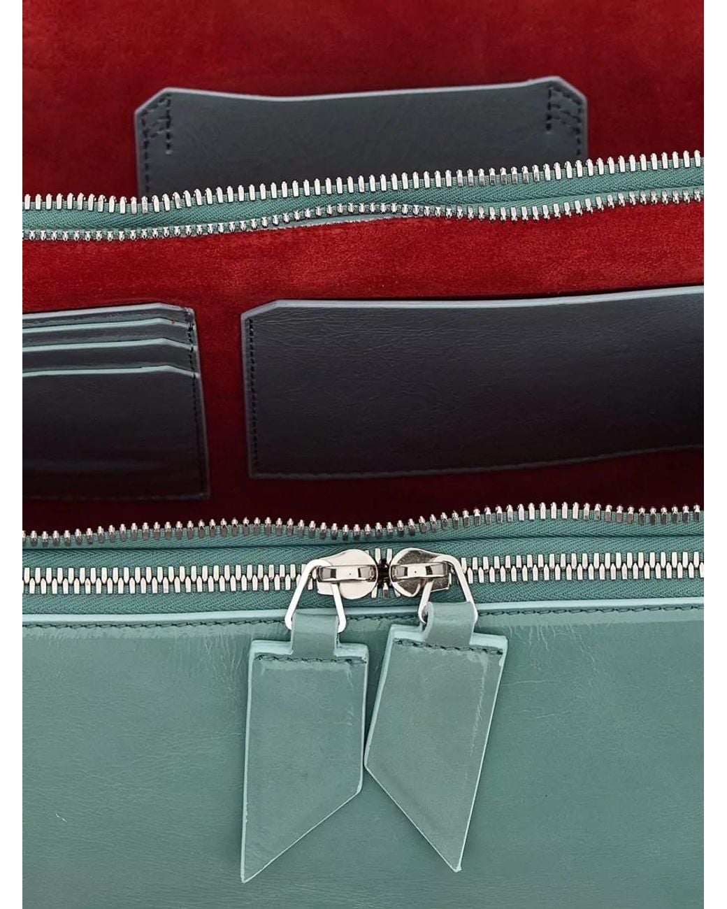 The Attico Blue Leather Clutch Bag