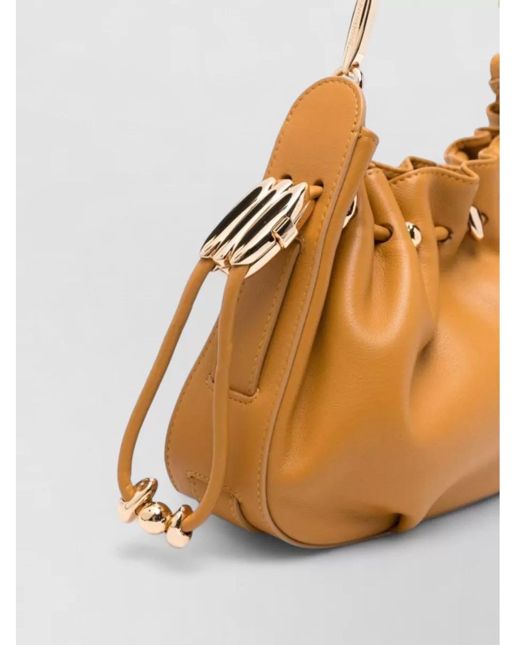 Zimmermann Natural Leather Ruched Shoulder Bag