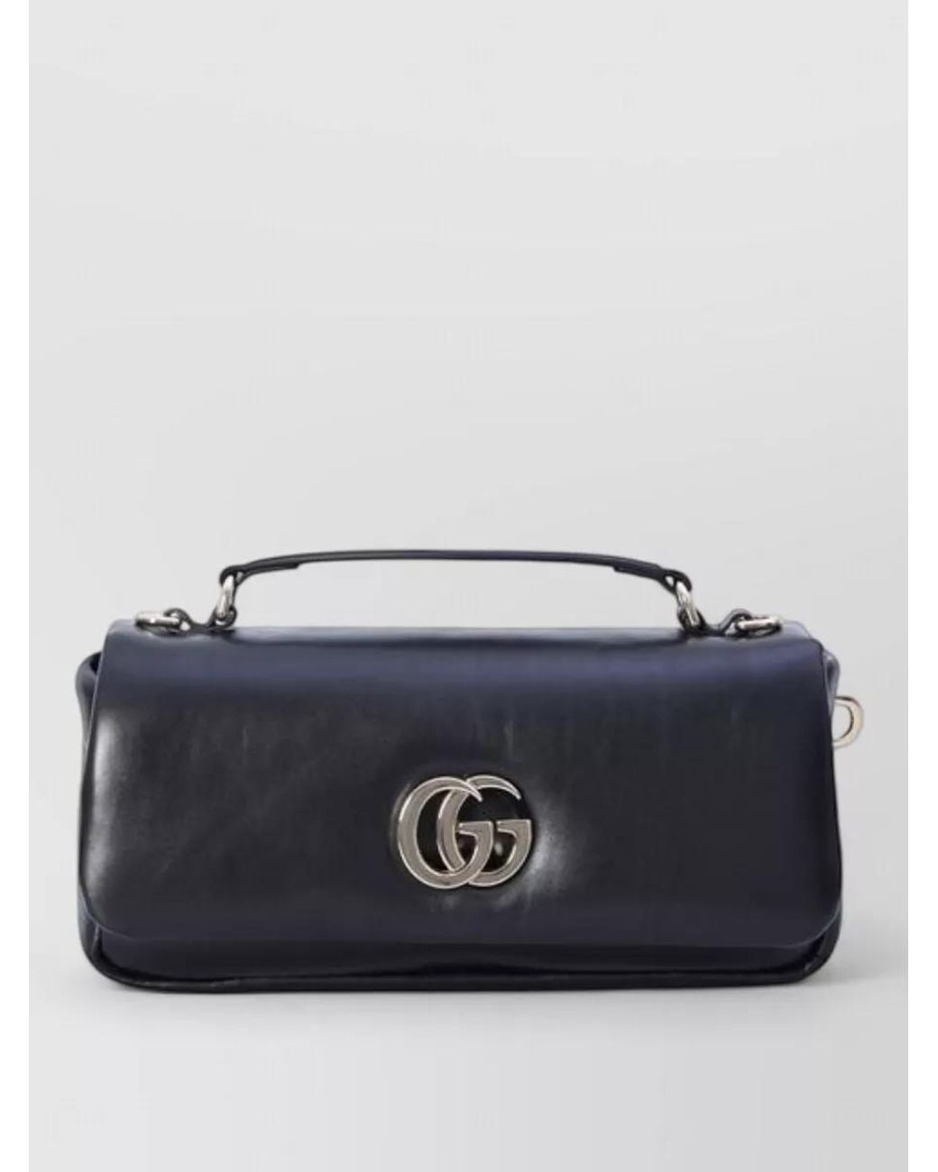Gucci Blue Gg Milano Leather Bucket Bag