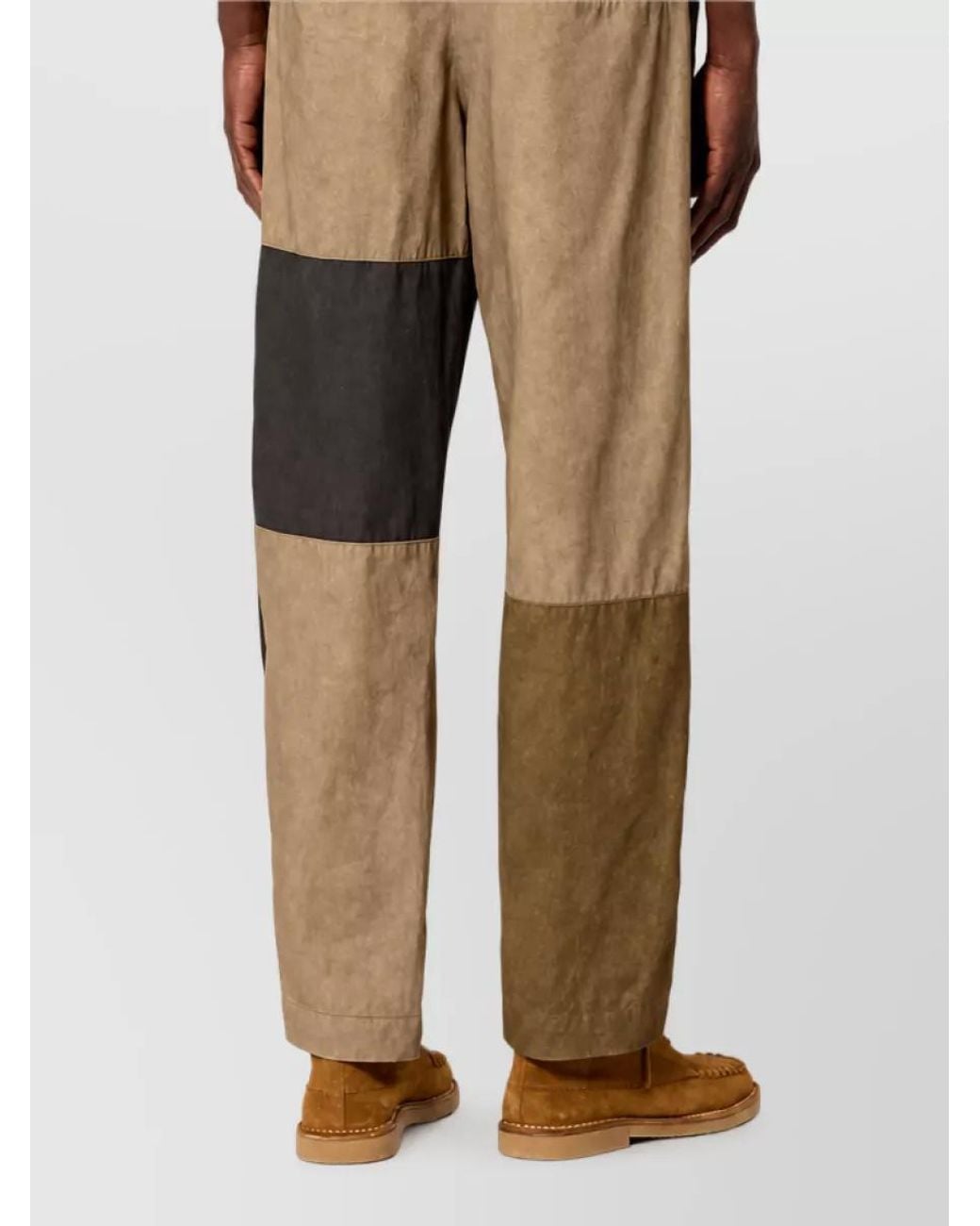 Isabel Marant Natural Cotton Paneled Relaxed-Fit Trousers for men