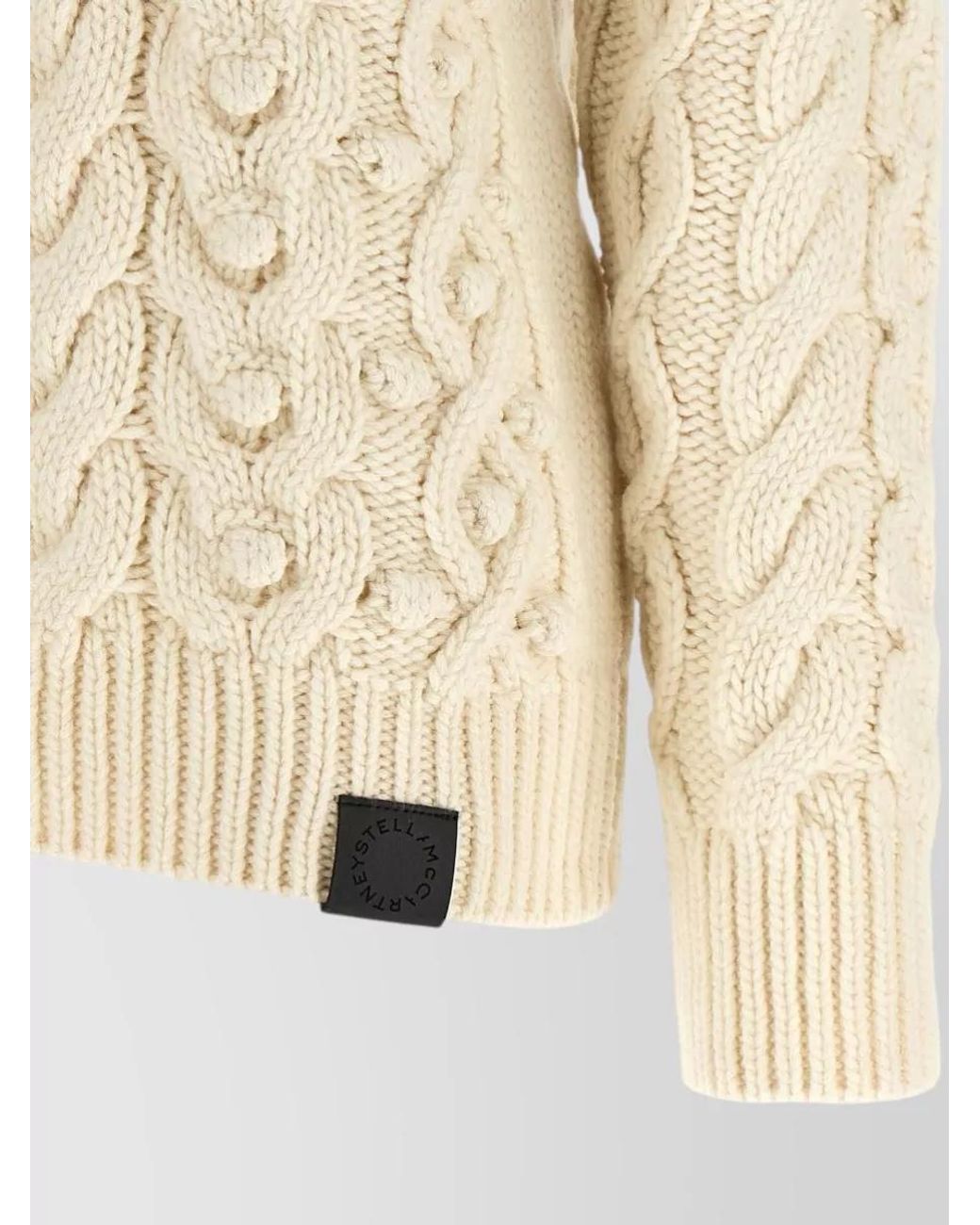 Stella McCartney Natural Virgin Wool Cable-Knit Turtleneck Jumper