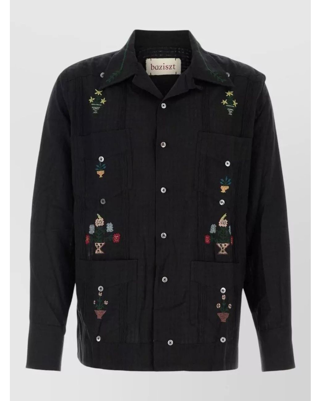 BAZISZT Black Cotton Shirt for men