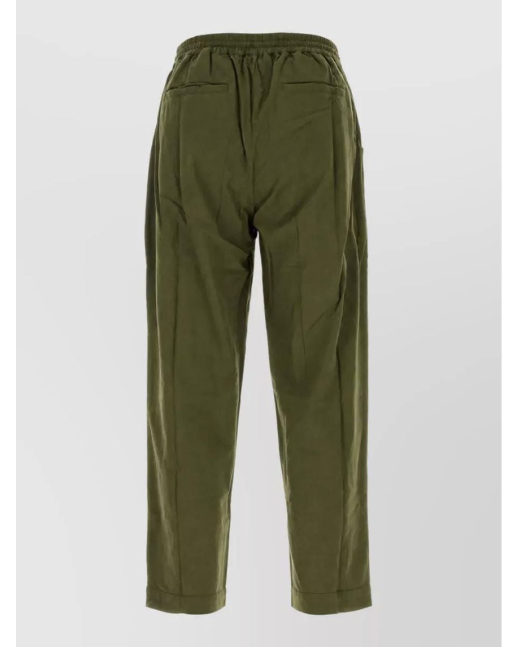 BAZISZT Green Cotton Loose-Fit Trousers for men