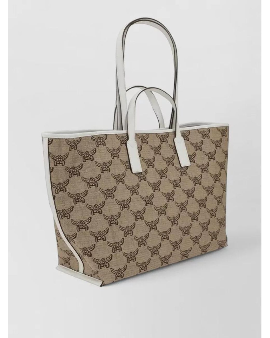 MCM Natural Medium Himmel Calf Leather Tote Bag