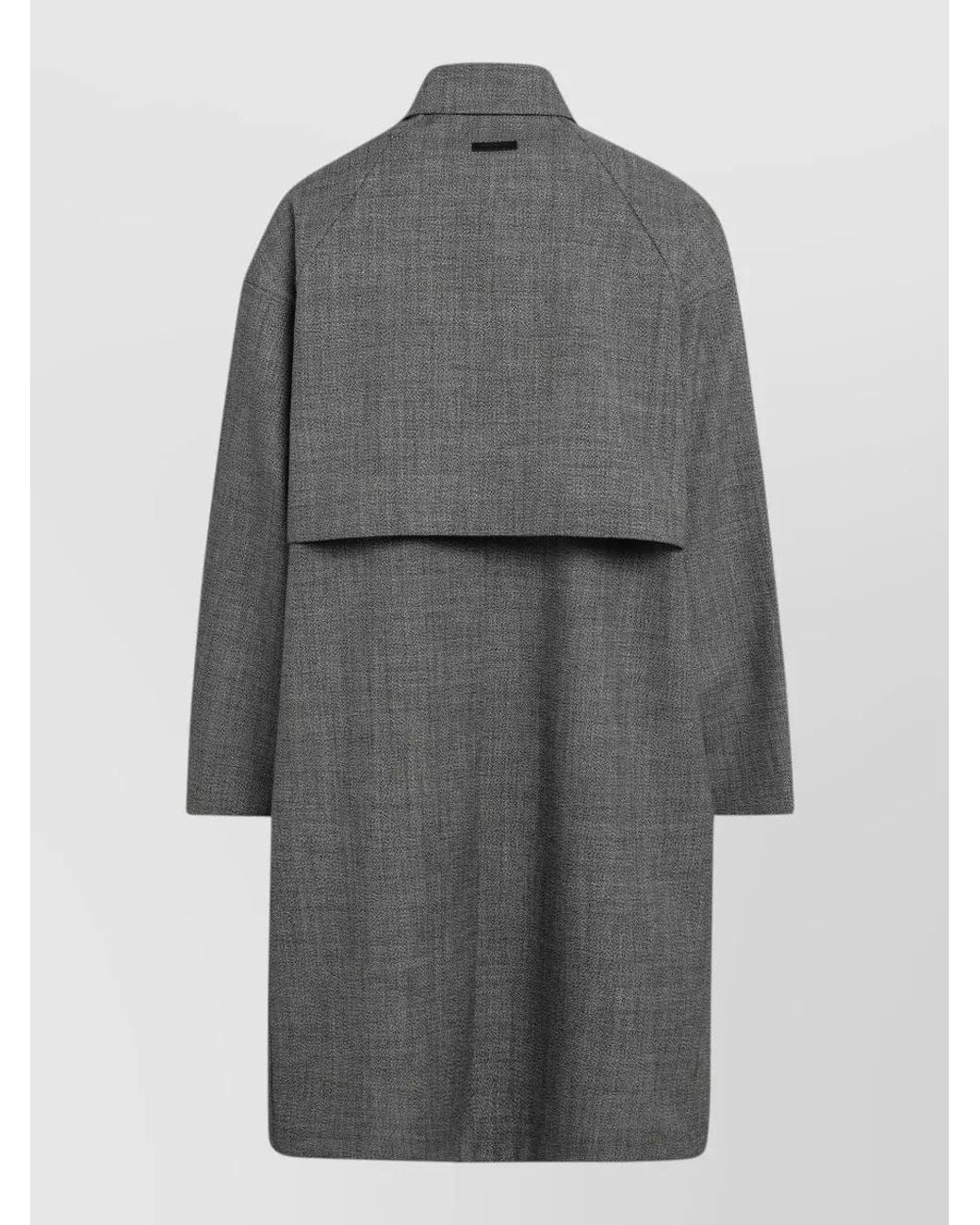 Fear Of God Long Collared Jacket Raglan Sleeves Vented Back in Grey for ...