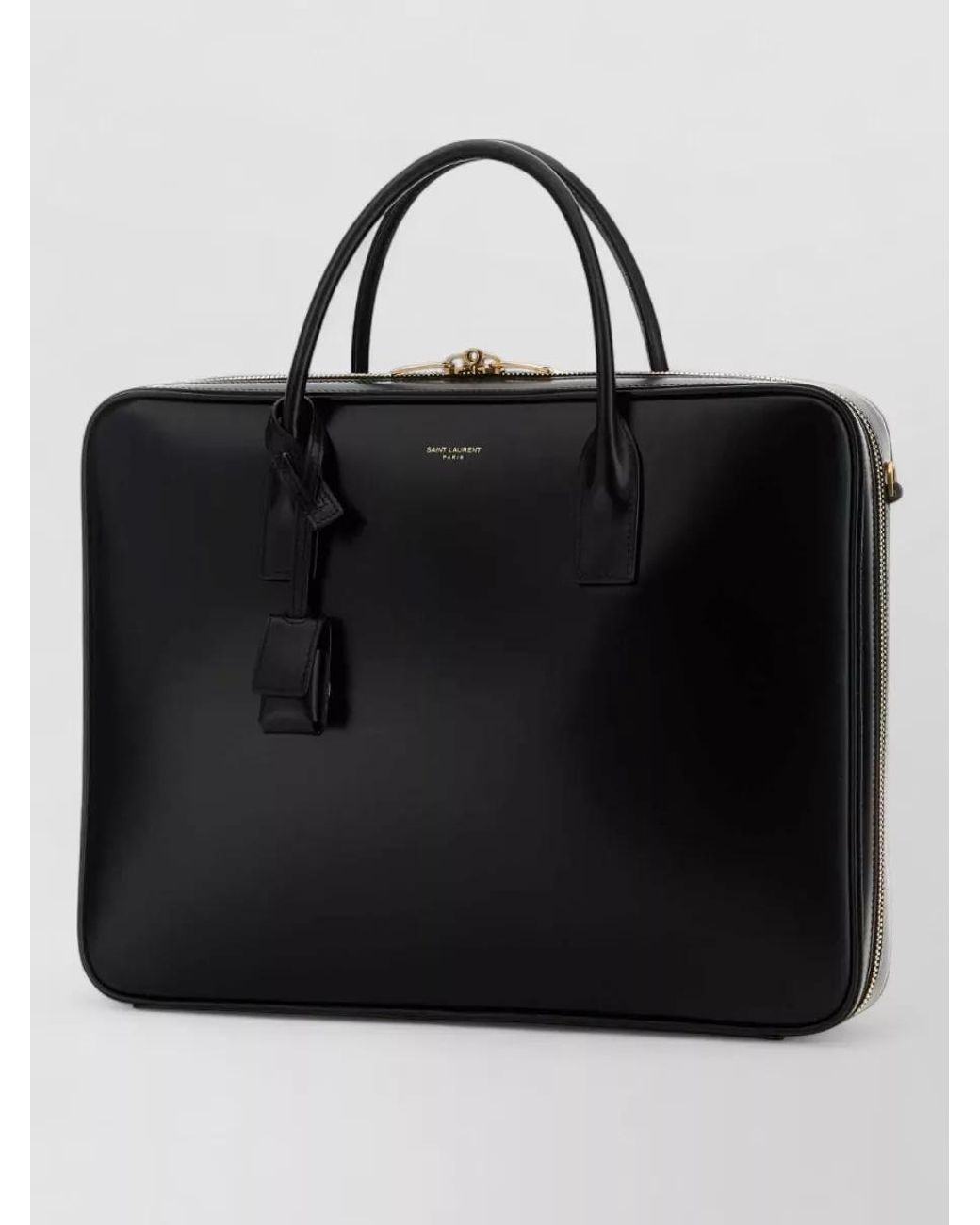 Saint Laurent Black Leather Messenger Bag for men