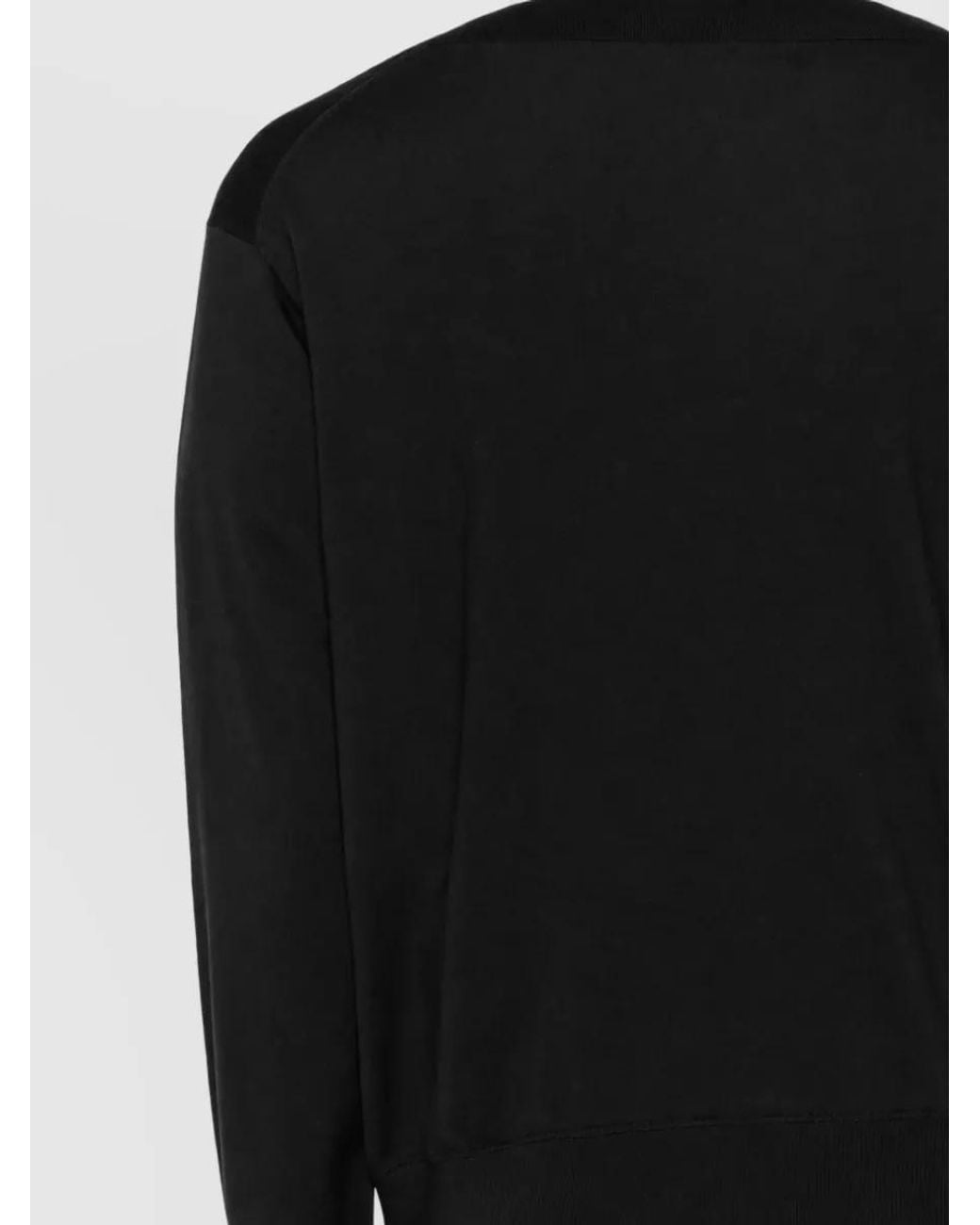 Maison Kitsuné Black Silk Crewneck T Shirt for men