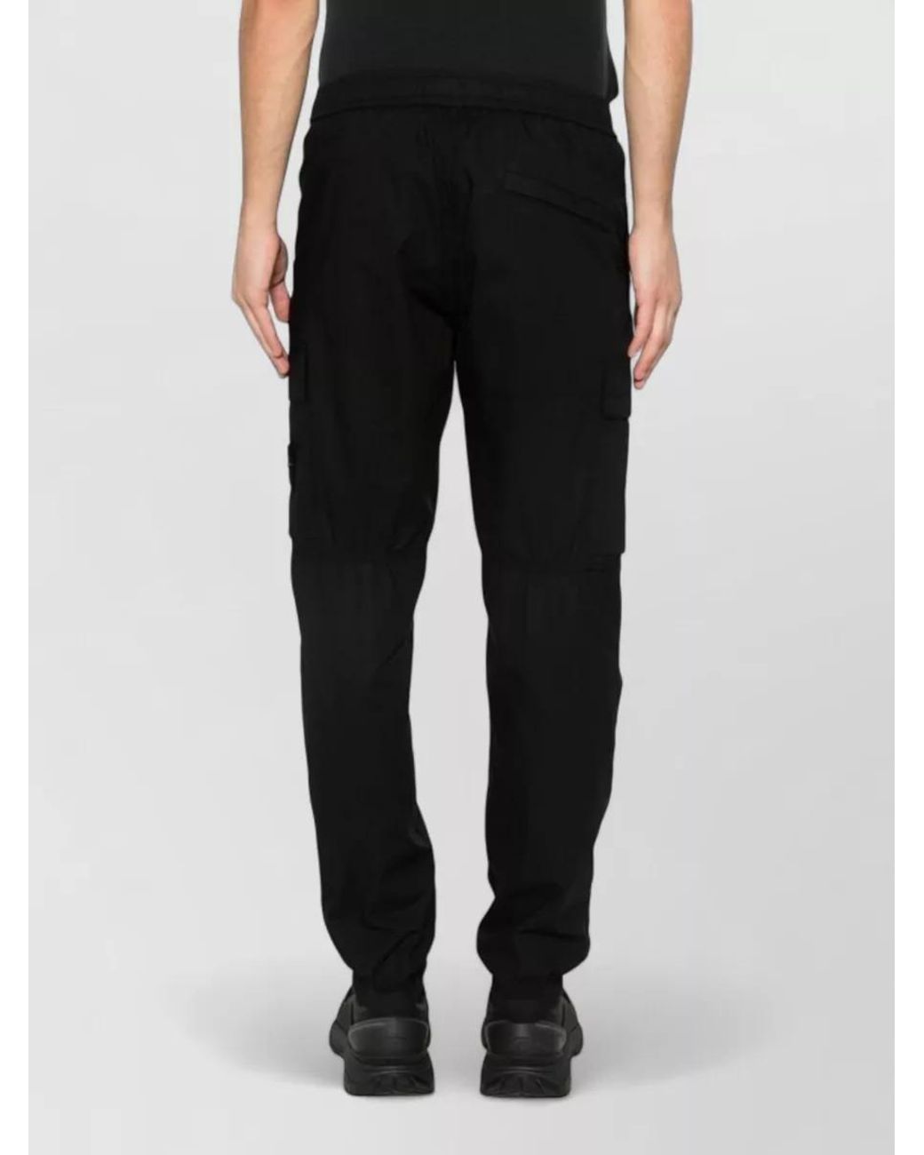 Stone Island Black Parachute Cargo Pants for men