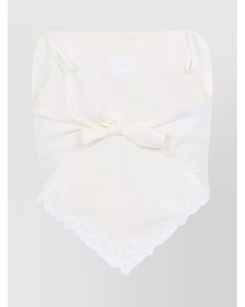 Miu Miu White Linen Blend Strapless Crop Top