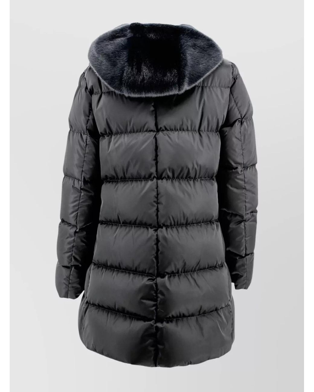 Herno Black Layered Long Down Jacket