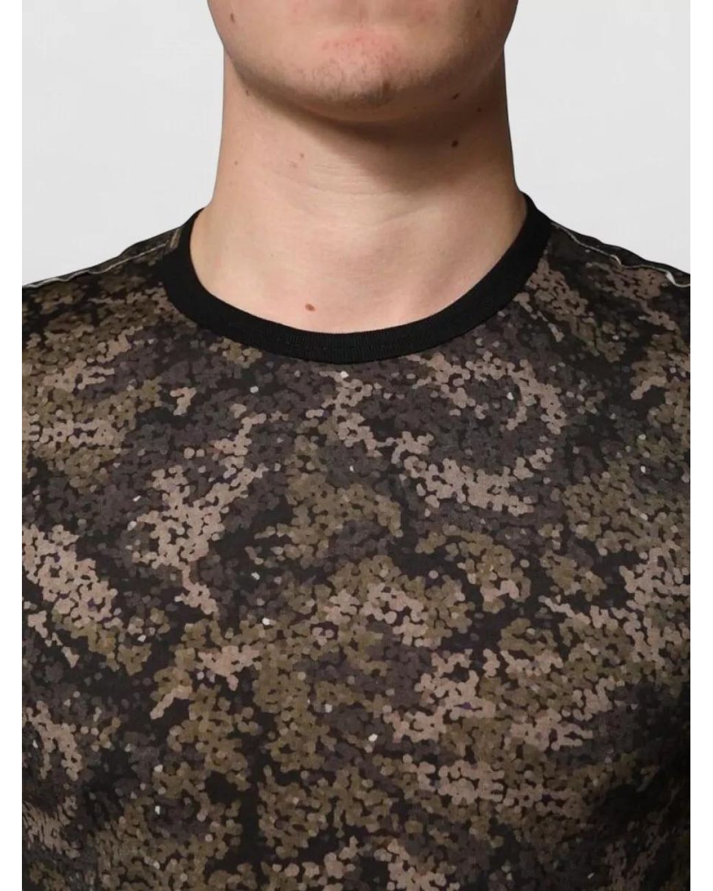 Dolce & Gabbana Black Camouflage Long Sleeves T-Shirt for men