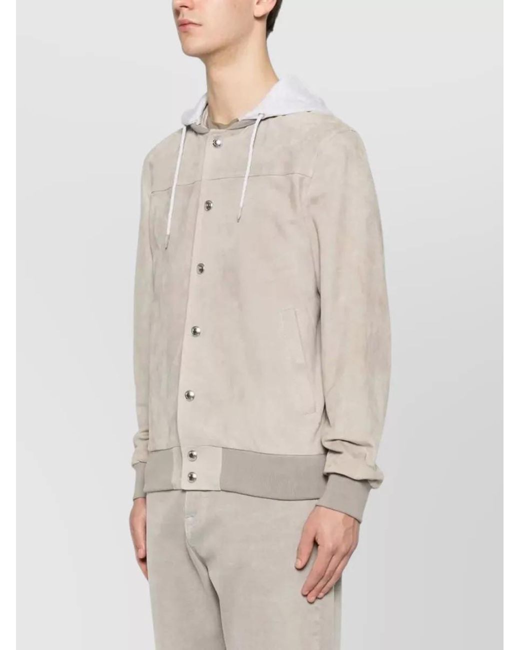 Eleventy Natural Suede Hooded Jacket for men