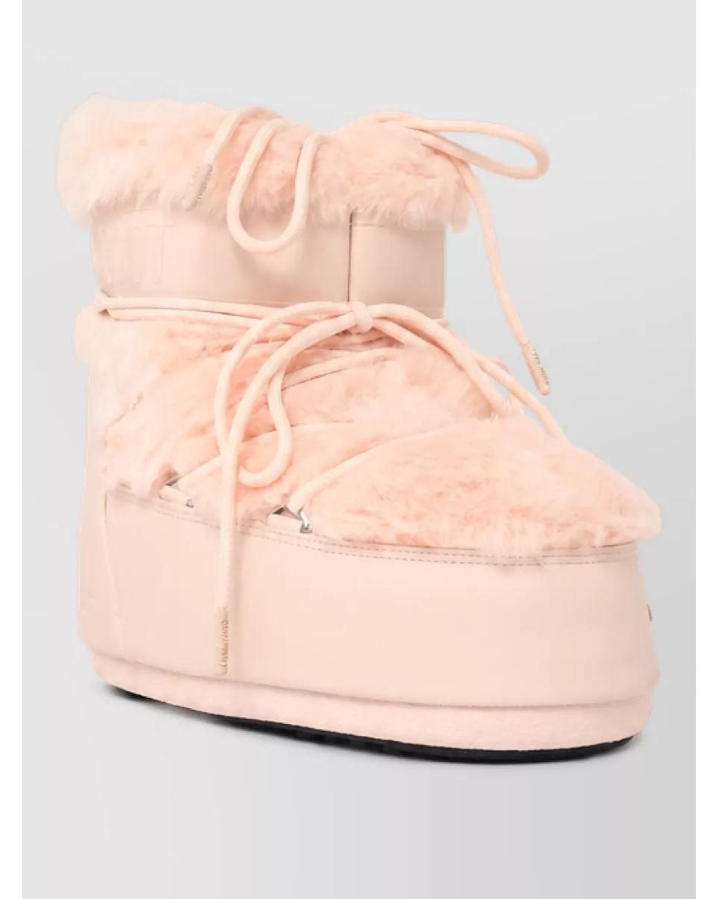 Moon Boot Pink Faux Fur Ankle Boots
