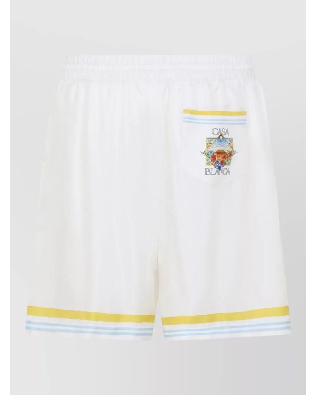 Casablanca Multicolor Silk Printed Deck Shorts for men