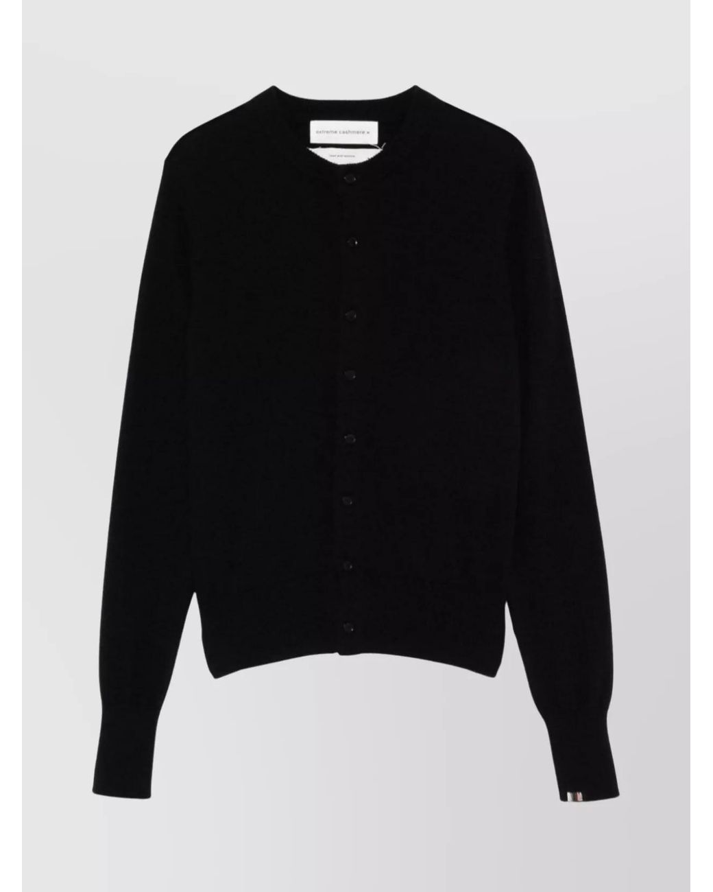 Extreme Cashmere Black Cashmere Fine-Knit Slim-Fit Cardigan