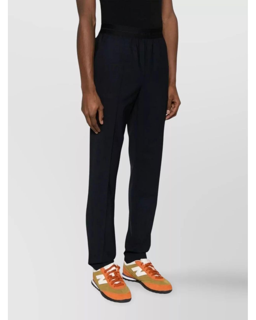 MSGM Blue Virgin Wool Straight-Leg Trousers for men