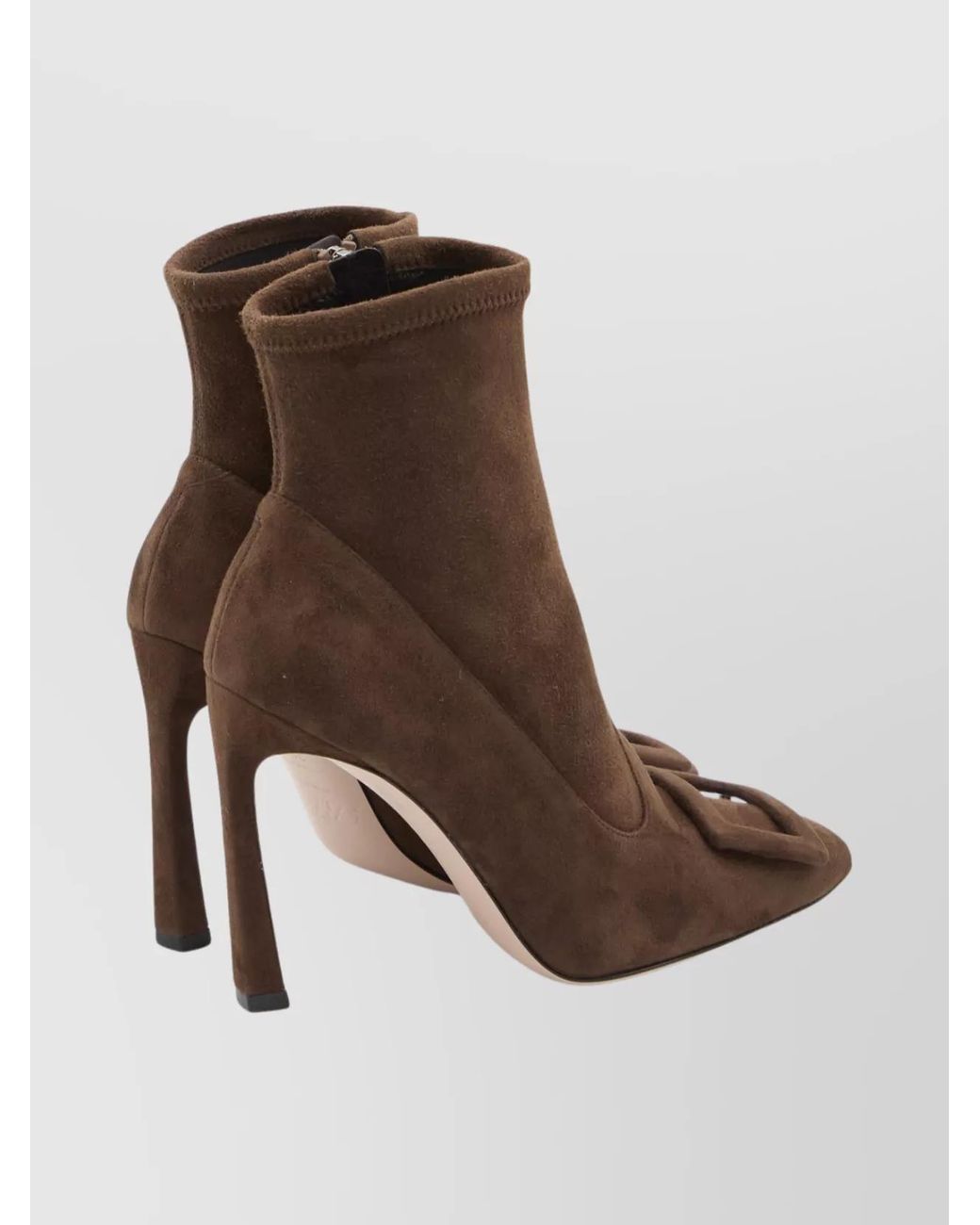 Roger Vivier Brown Suede Leather Ankle Boots