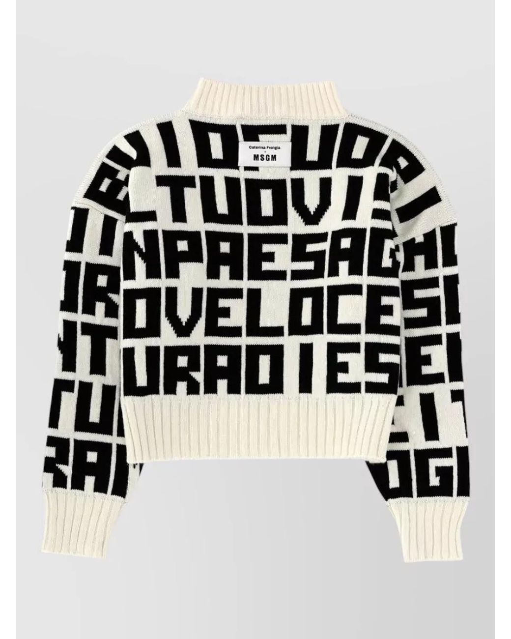 MSGM Black Oversized Wool Jumper