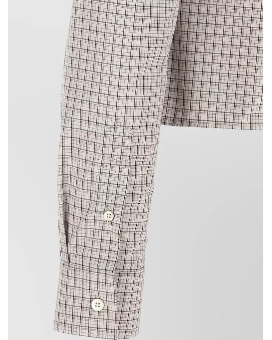 Maison Margiela Gray Checked Cotton Pointed Hem Shirt