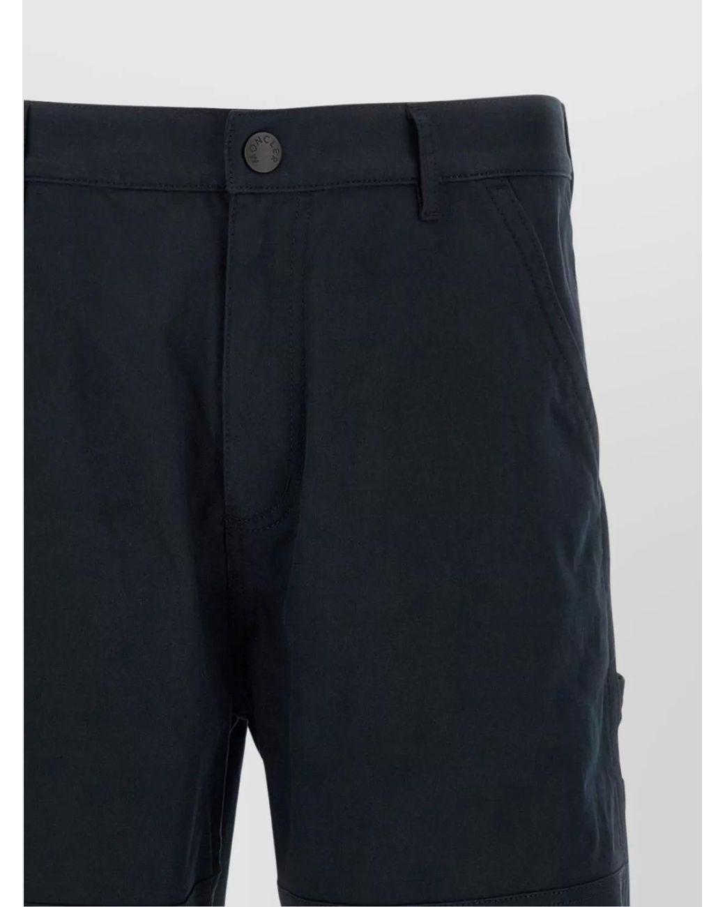 Moncler Blue Cotton Straight-Leg Trousers for men